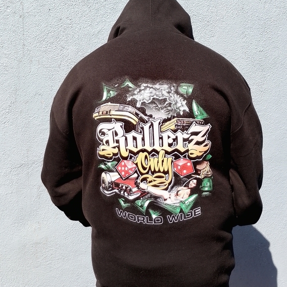 Black Hoodie with Graphic Design - Picture 2 of 7